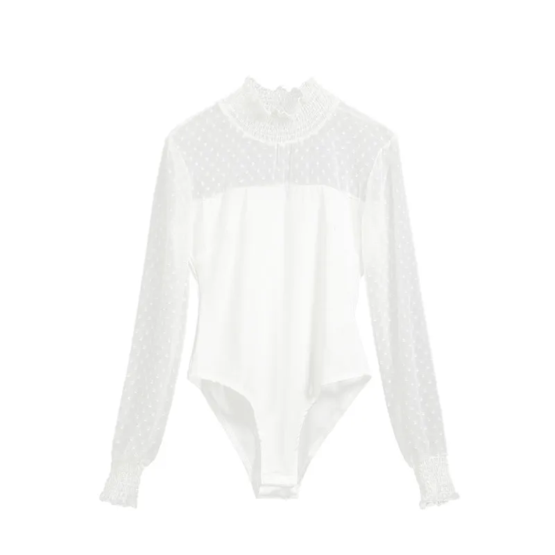 

Fashion Women Long Sleeve Solid Stretch Bodycon Bodysuit Tops Casual Leotard Plain T-Shirt