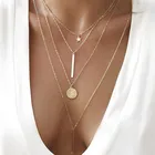 Новое богемное многослойное ожерелье для женщин, винтажное ожерелье с кулоном из золота Шарм-звезда пробы, колье геометрической формы, 2020