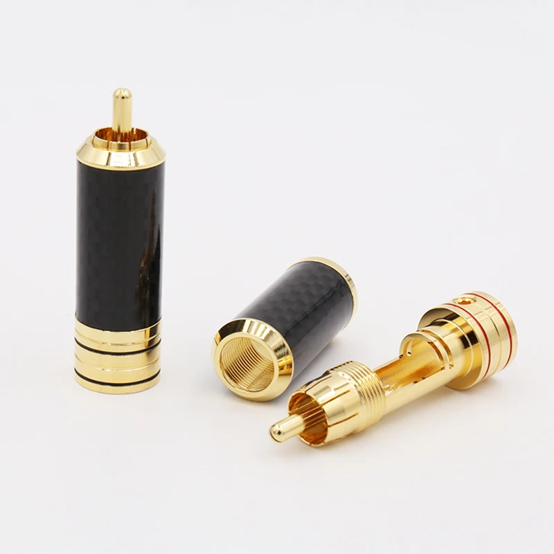 Высококачественный коннектор RCA с медным позолоченным покрытием из углеродного