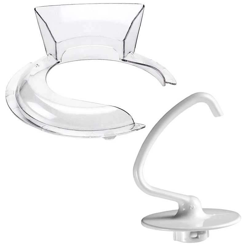 

Pouring Shield and Dough Hook for Kitchenaid Replacement WPW10616906 AP6888146 PS12723742 K45 K45SS KSM75 KSM90