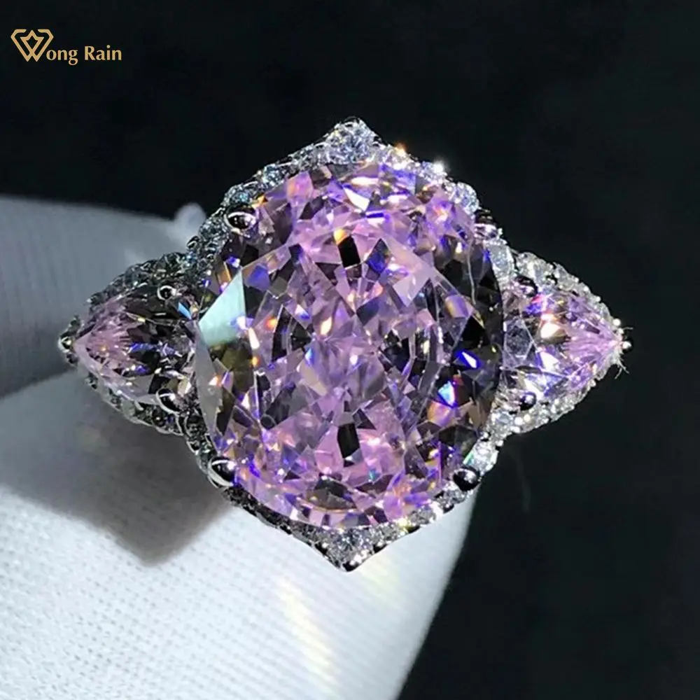 

Wong Rain 925 Sterling Silver VVS 3EX 5 CT Oval Cut Created Moissanite Gemstone Engagement Wedding Rings Fine Jewelry Wholesale