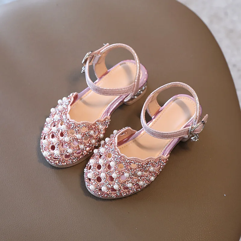 

Children'S Shoes Girls' Summer Non-Slip Sandal Fashion 2021 Pearl Elegant Princess Shoe Kids Sports Beach Wedges Cut-Outs Sandal