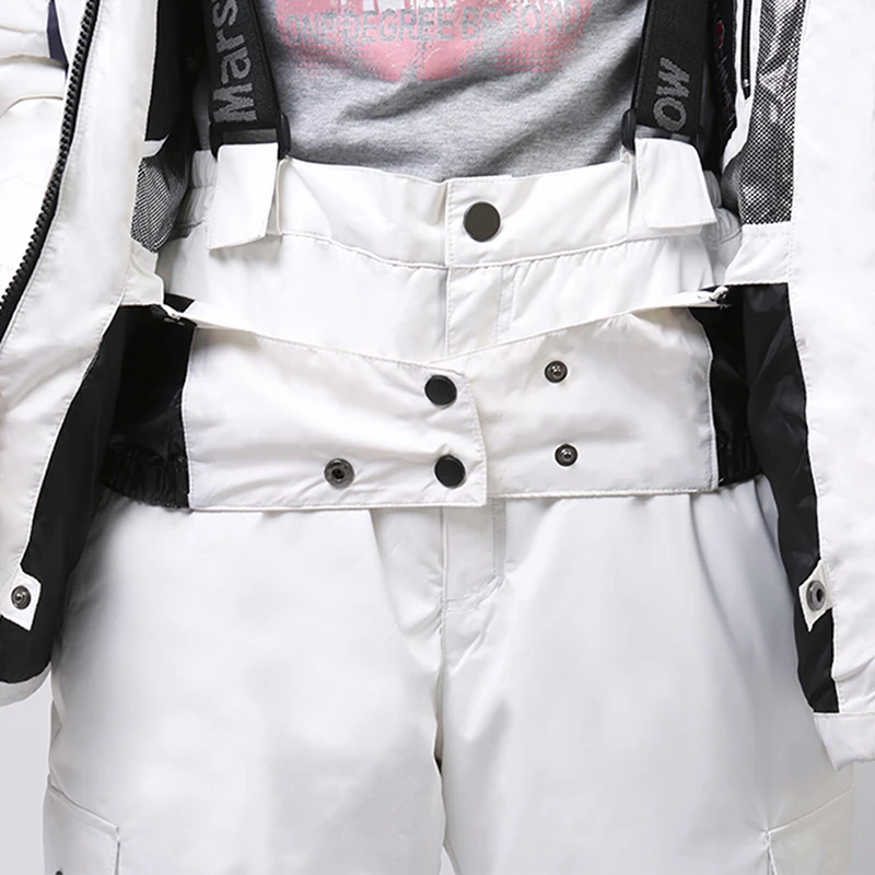 

2020 winter new ladies snowboard clothing ladies outdoor mountaineering clothing windproof waterproof snow pants white ski suit