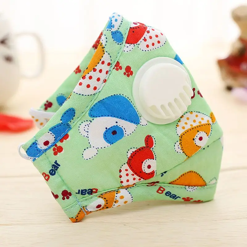 Winter Children Kids Dustproof Washable Cotton N95 Mouth Mask Cartoon Car Strawberry Printed Adjustable Respirator With Breath