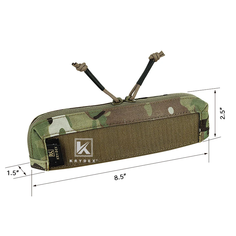 KRYDEX Tactical Vest Zipper Insert Pocket For MK3 Chest Rig Chassis Full Length Double Zipper Panel Accessories Storage Pouch