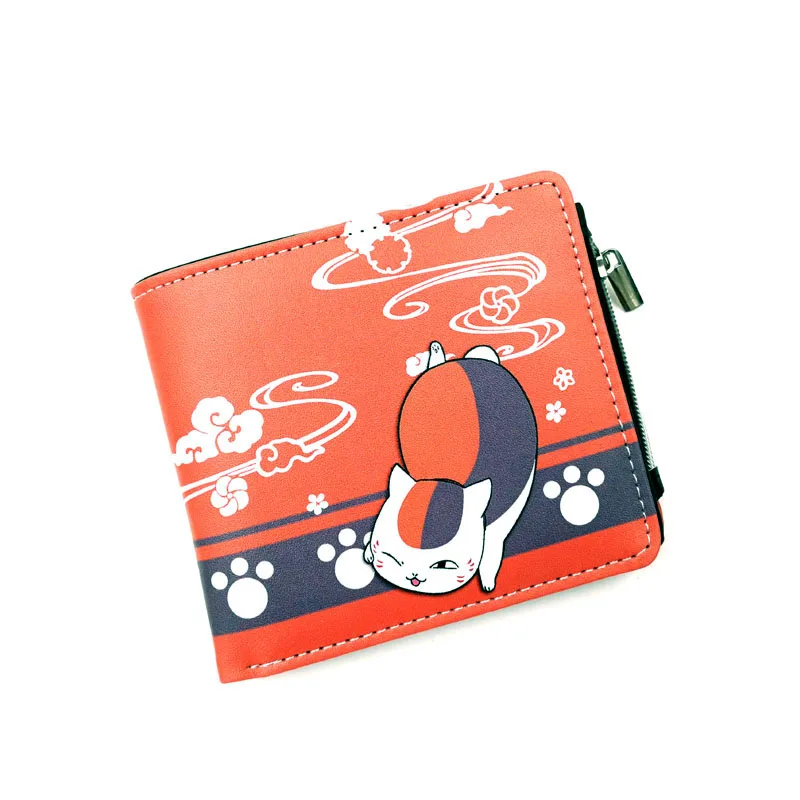 

Anime Natsume yuujinchou PU Short Wallet with zipper printed w-Nyanko Sensei