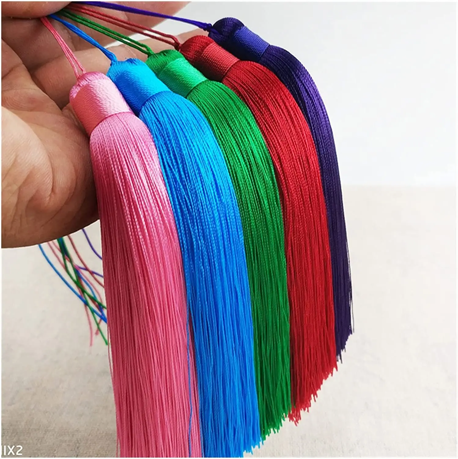 12CM Silk Tassel Polyester Hanging ring silk rope tassels fringe Trim Sewing accessories for home curtain pendant jewelry tassel