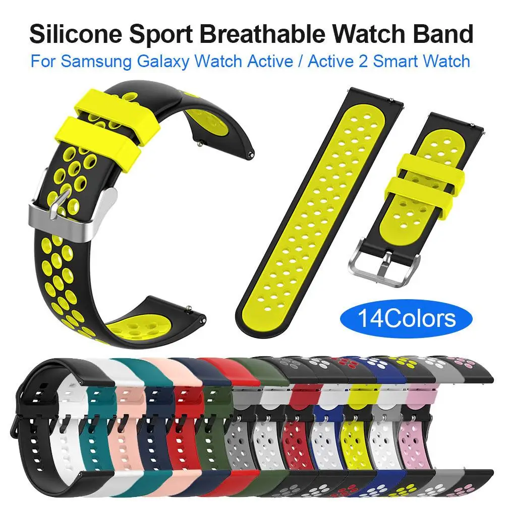 Ремешок силиконовый для наручных часов универсальный дышащий спортивный