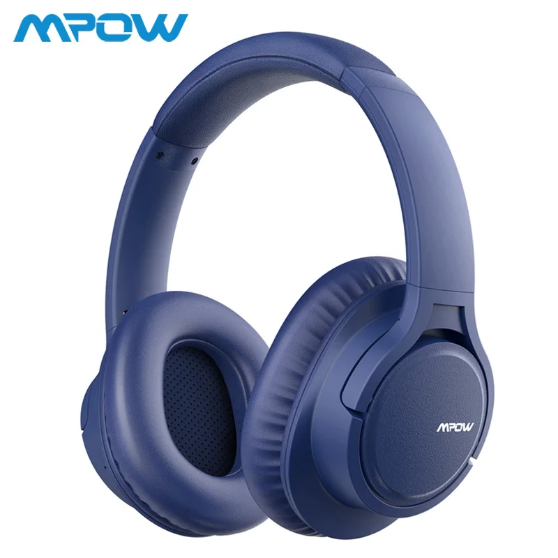 Dark Blue Mpow H7 беспроводные/проводные наушники Bluetooth гарнитура с микрофоном для планшета, телевизора, ПК, мобильных телефонов с мягкими протеиновыми амбушюрами - Цвет: Dark Blue