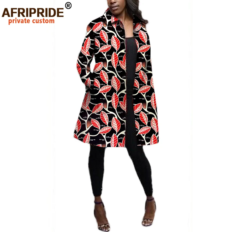 Осеннее Африканское Женское пальто AFRIPRIDE с длинными рукавами длинное