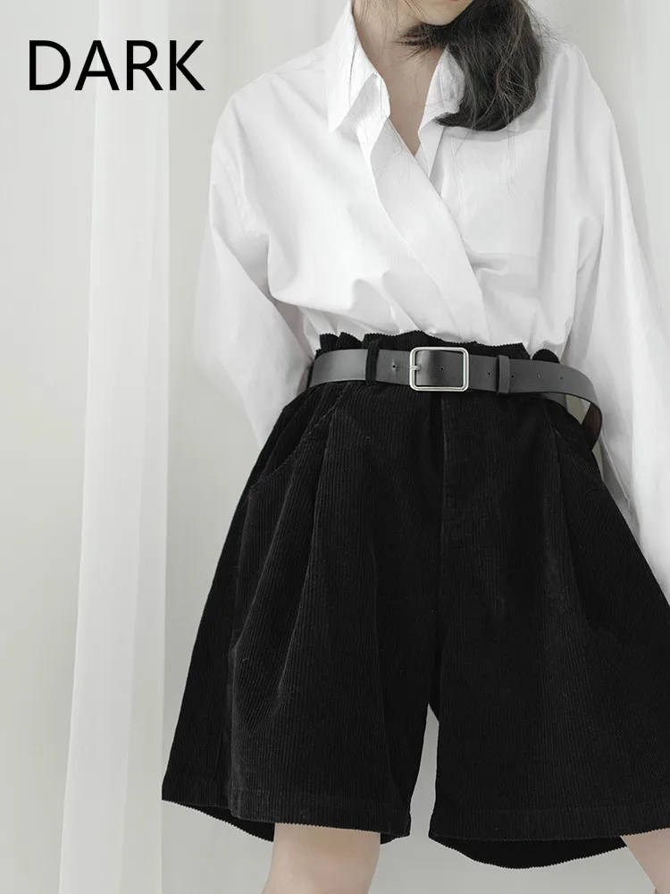 Yamamoto темно черные шорты женские с высокой талией летние и осенние японские пятью