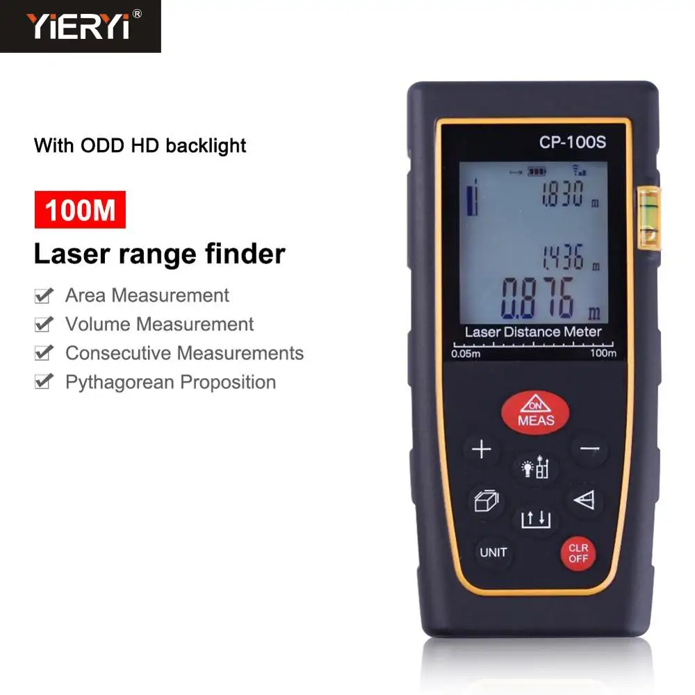 

Yieryi CP-100S/100P 100m New Hand-held Laser Digital Laser Distance Meter Range Finder Measure Laser Rangefinder