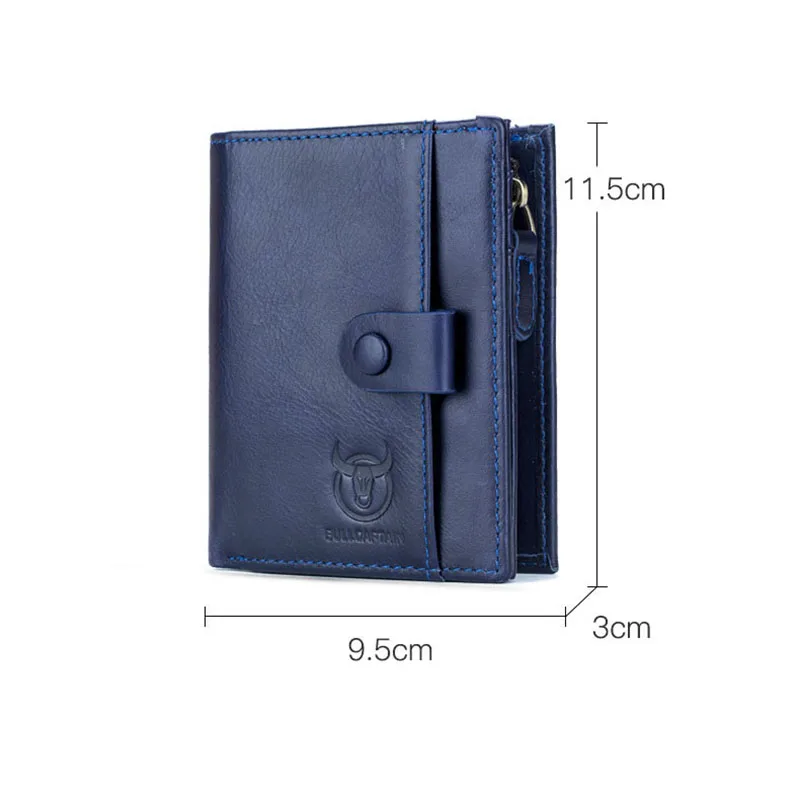 

Men's Wallet Genuine Leather Wallet Coin Purse Business Credit Card Holder Money Bag Vertical Zipper Wallets RFID Blocking Man