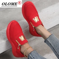 spring black and white wedges sneakers platform womens shoes fashion zipper non slip casual korean womens vulcanized shoes