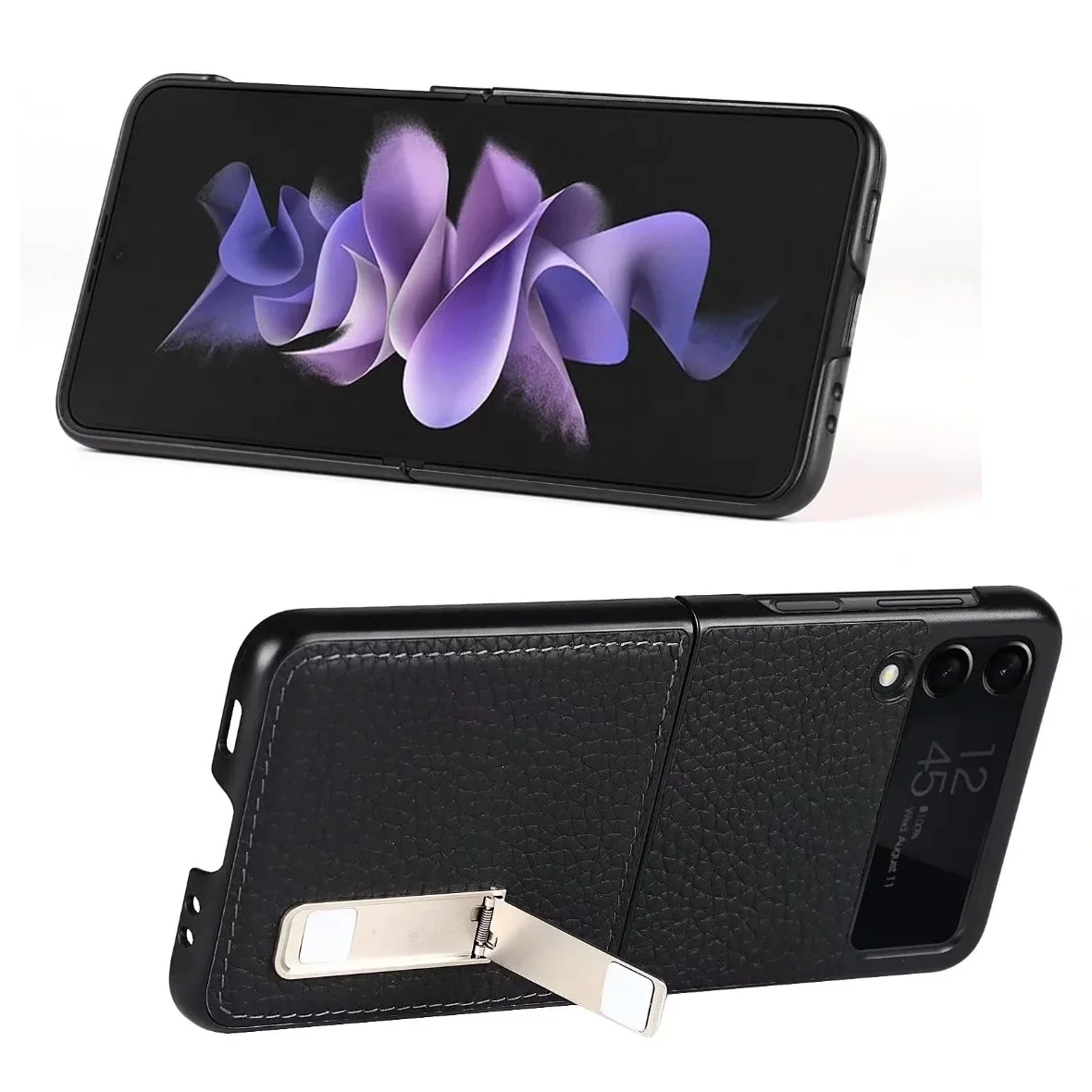 genuine cowhide leather case for samsung gaxlay z flip3 5g wallet with stand clip phone cover for samsung flip 3 zflip3 5g case free global shipping