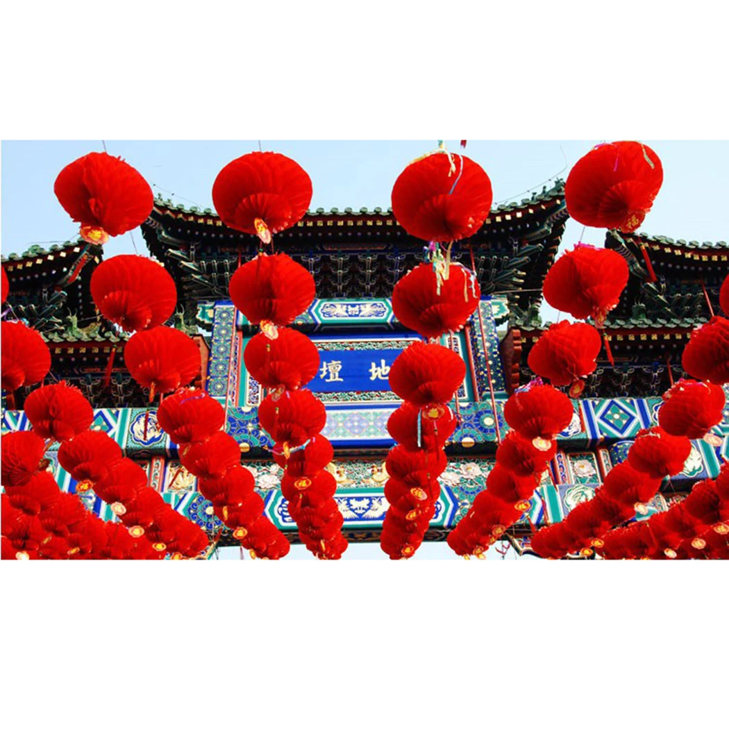 

10PCS CNY Chinese New Year Decoration Paper Lanterntanglung Perayaan Musim Bunga Lunar New Year Spring Festival