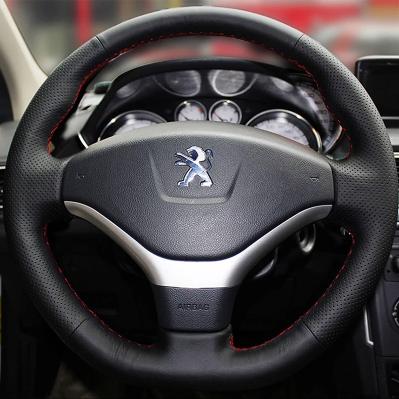 

Модифицированная специальная кожаная ручная Вшитая Кожаная оплетка рулевого колеса для Peugeot 2008 3008
