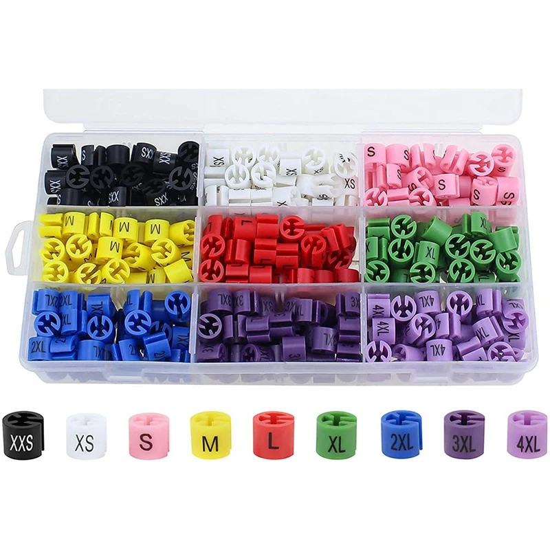 

Большая сделка, 290 шт., розничная продажа, вешалка для одежды, маркеры для одежды, ярлыки для одежды от Xxs до 4Xl, кодирование размеров, цветные р...