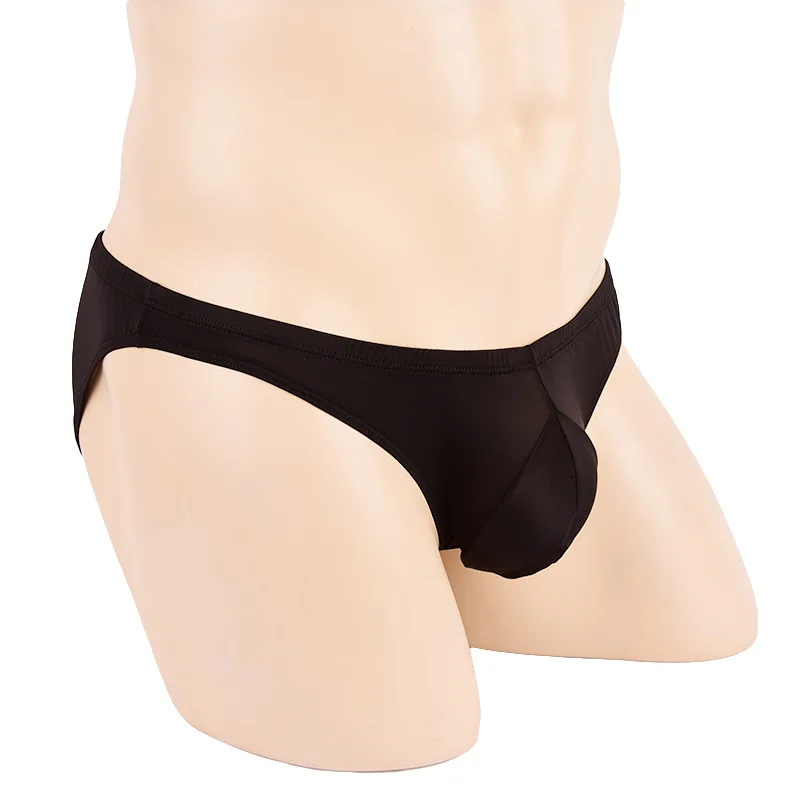 Мужские шелковые сексуальные трусы с большим мешочком мужское нижнее