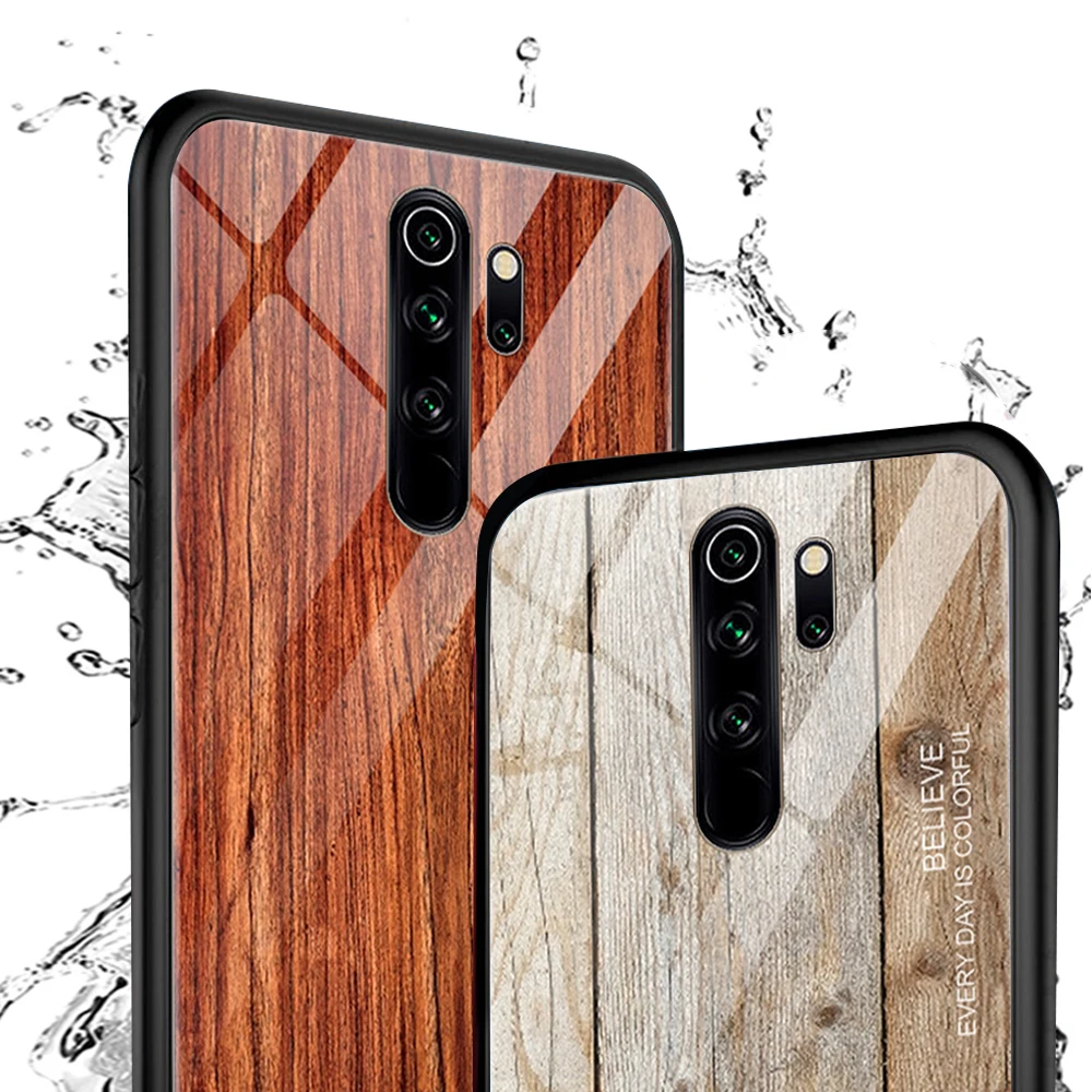 wood grain phone case for xiaomi redmi note 9pro glass cover for xiaomi poco x3 m3 m4 pro f3 redmi note 11 10 9 8 pro case capa free global shipping