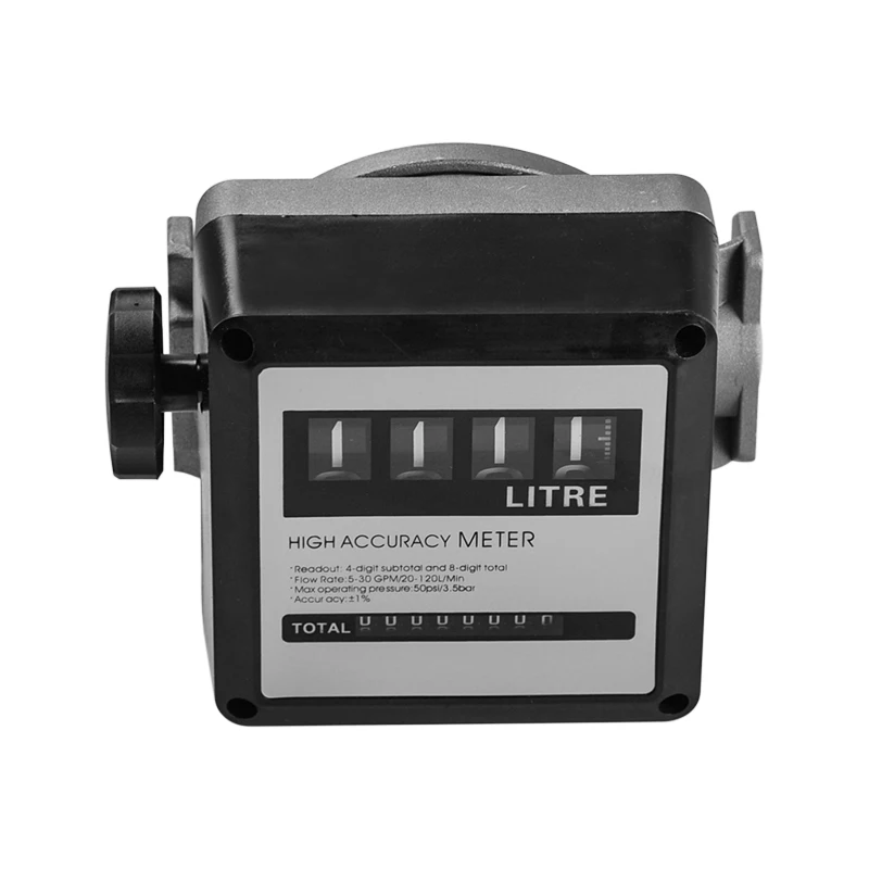 1Pcs FM-120 4 Digital Gasoline Fuel Petrol Oil Flow Meter 20-120L/Min Four for Diesel Counter | Инструменты