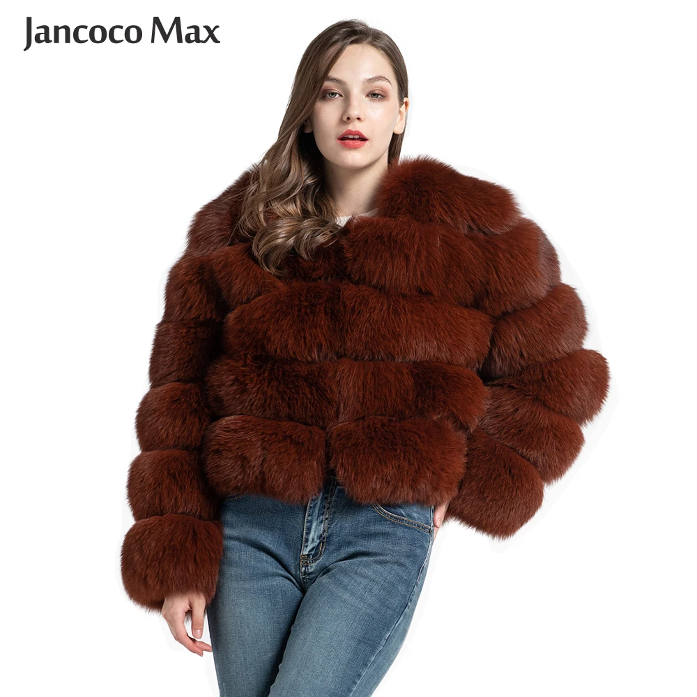

Real Fur Coat Women Full Sleeve Natural Fox Crop Jacket Winter Thick Warm Fashion S1796B