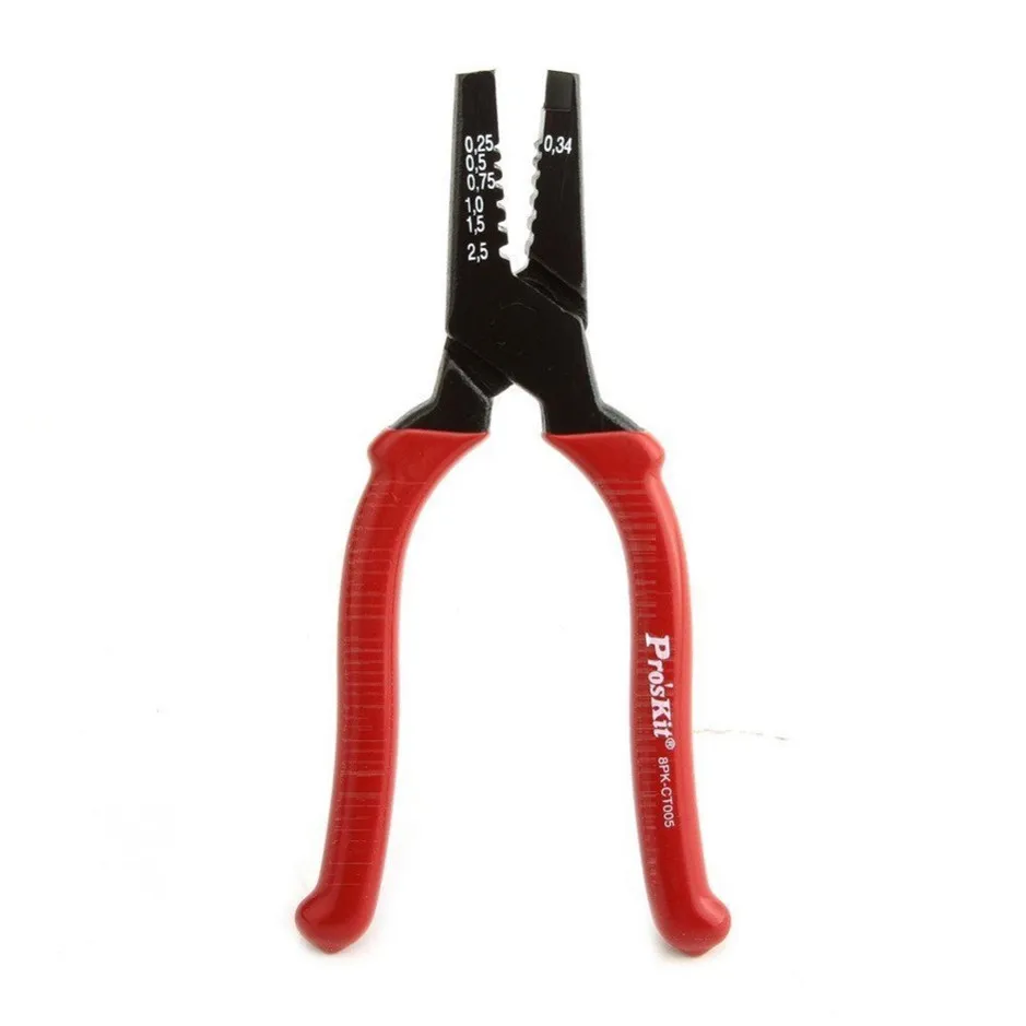 

Обжимные клещи Pro'sKit 8PK-CT005, точный обжимной инструмент с клеммой (160 мм), с клеммами 150 шт., обжимные плоскогубцы