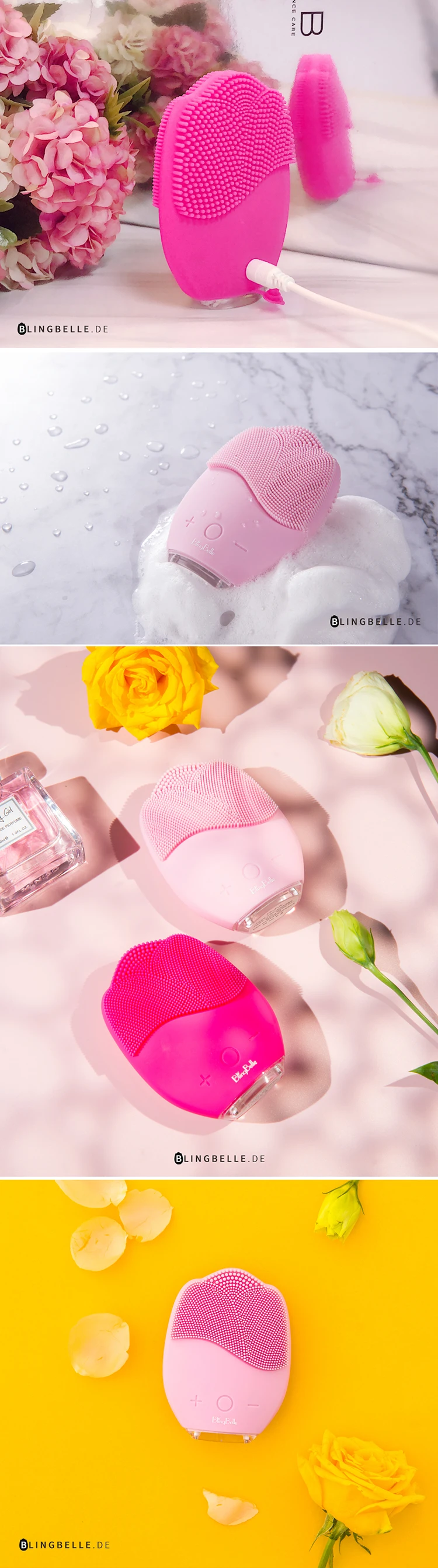Щетка для очищения лица Щетка Blingbelle для очищения лица, электрическая водостойкая Очищающая щетка для лица, инструмент для удаления прыщей, Электрический массажер для лица