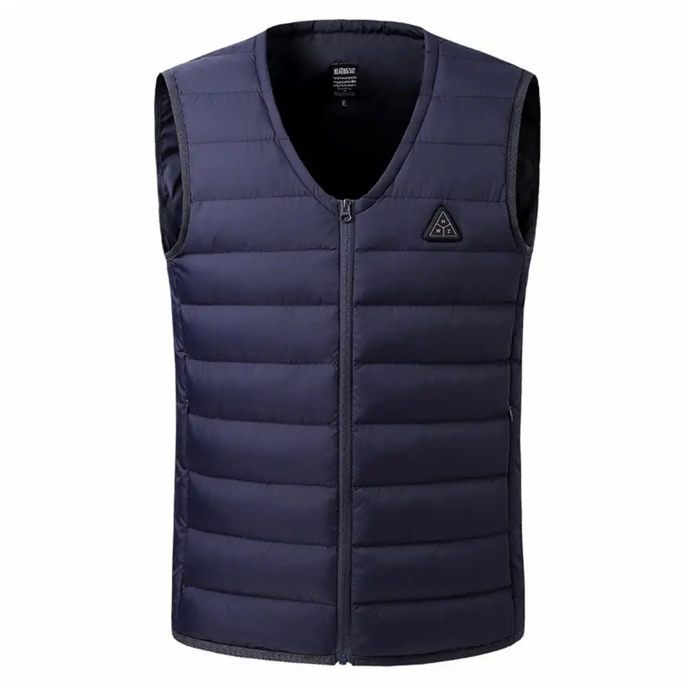 

5V Electric Heated Vest Lightweight Nylon Smart Heating V-neck Vest 5 Tablets 3 Temperature Levels Warm Heating Cloth Vest