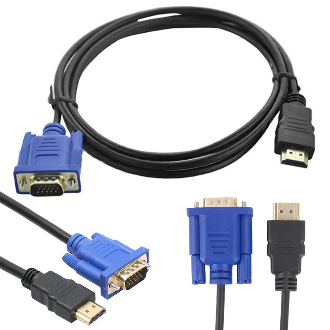 1,8 м HDMI к VGA 1080 hd-конвертер кабель аудиокабель конвертер 15 Pin штекер к женскому HDMI к VGA разъем шнур для ПК ноутбука тв