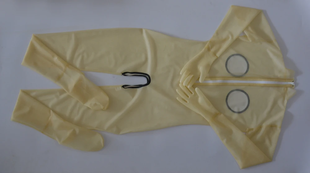 Комбинезон из натурального латекса с вырезами прозрачные резиновые костюмы