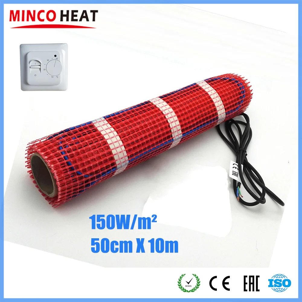Коврик для подогрева пола Minco Heat 10 м х 50 см 5 квадратных метров согревающий коврик