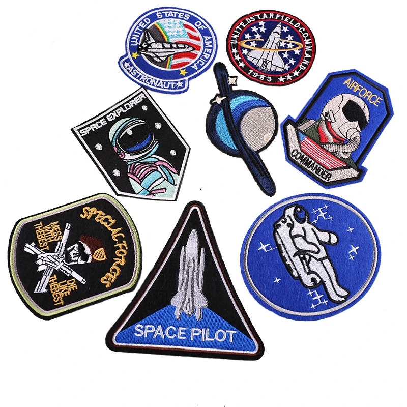 1 шт. космические космонавты и ракеты нашивка на вышитой нашивке аппликация для