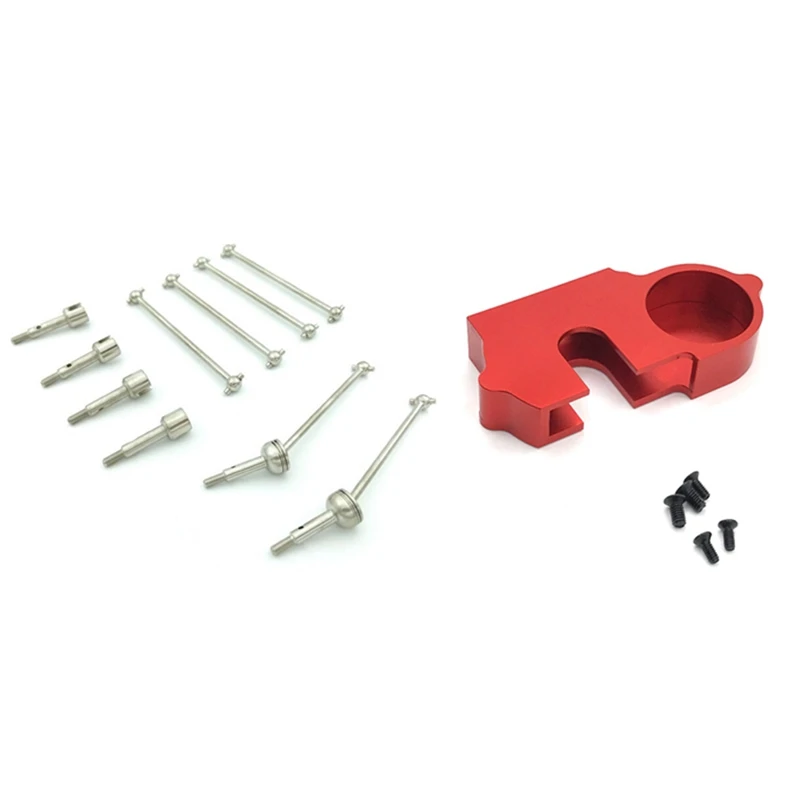 

2 Set RC Car Part: 1 Set Metal Universal Drive Shaft CVD Wheel Axle Set &1 Pcs Metal Reduction Gear Cover Dust Cover