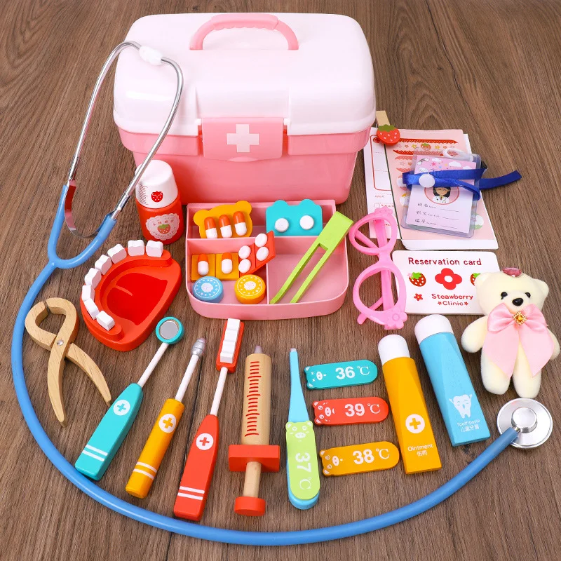 

Children's Wooden Simulation Doctor Toy Boy and Girl Baby Play House Combination Puzzle Game Parent-child Companionship