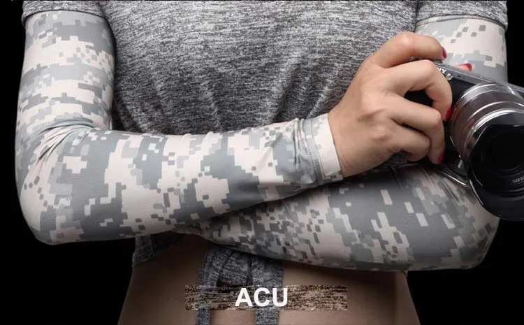 Высокая эластичность Мультикам камуфляж без рукавов Лето рука грелка сp Multicam