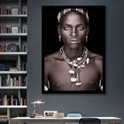 Плакаты, украшения на холсте, картина для африканских женщин и мужчин, настенное искусство, портрет, черно-белый плакат, настенное украшение для комнаты, дома