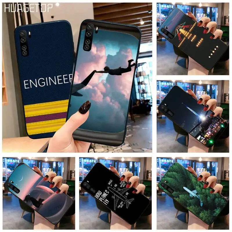 

HUAGETOP ENGINEER fly Pilot Plane Phone Case Cover for Huawei P40 P30 P20 lite Pro Mate 30 20 Pro P Smart 2020 prime