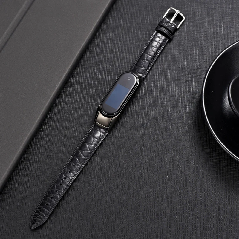 

Ремешок из натуральной крокодиловой кожи для xiaomi band 2 3 4 5 miband 5 NFC