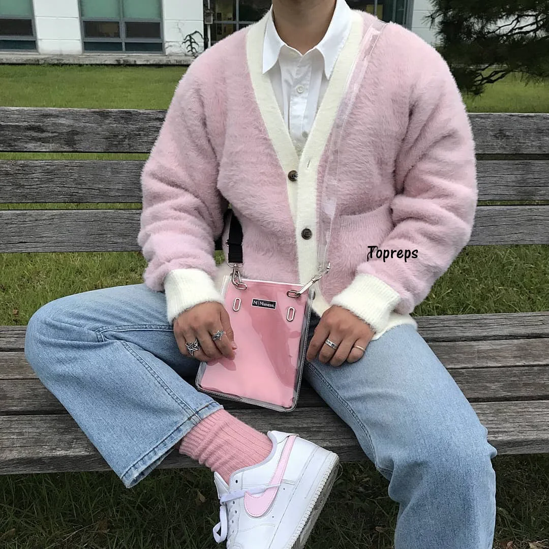 

New Golf Wang High Quality Golf le Fleur Soft Pink Cardigan Autumn Winter Sweater Tyler The Creator Women/Men Wool Jacket