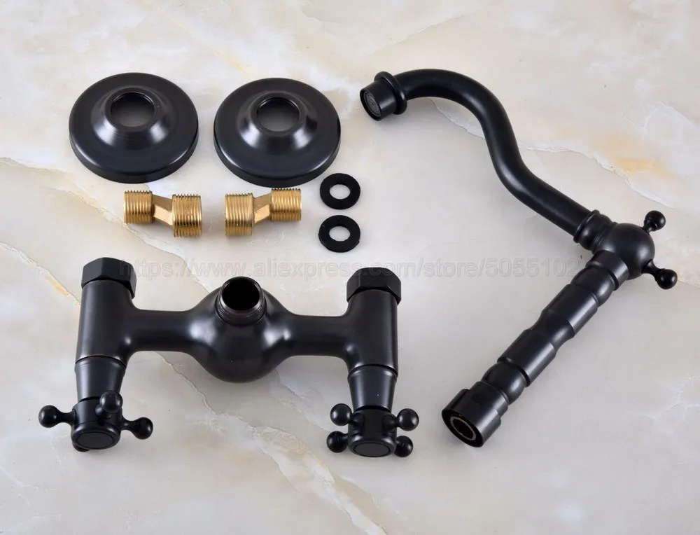 360 Поворотный масло втирают Бронзовый Ванная раковина смесительный кран двойные