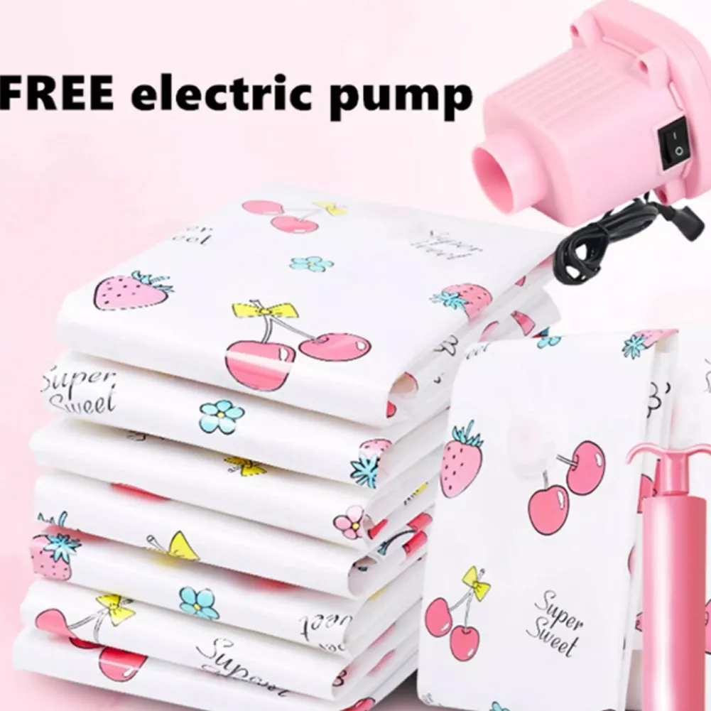 

100 * 120 Cm PE + PASize Vacuum Storage Bag Manual Pump Or Electric Pump Suction Quilt Organizer 2022 New