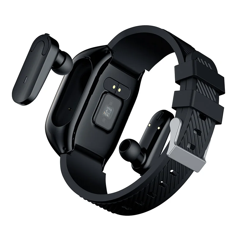 Наручный браслет-часы A300 с беспроводными наушниками TWS и функциями Bluetooth, измерения сердечного ритма, кровяного давления, подсчет шагов и анализ сна PSG.