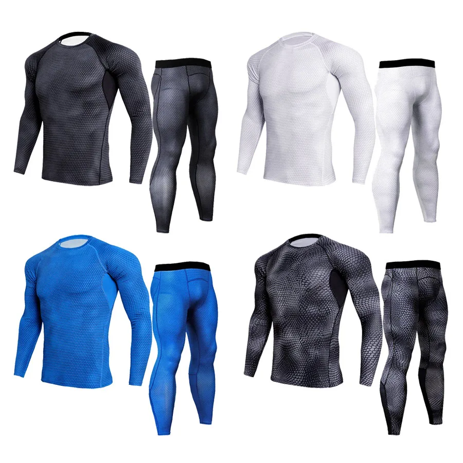 

Men's compression gym suit,running sport compression t shirt pants suits, jogging training male gym fitness sports clothes