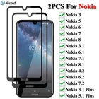 Защитное стекло, закаленное стекло для Nokia 356784,23,22,26,27,28,1 PlusX5X7, 2 шт.лот