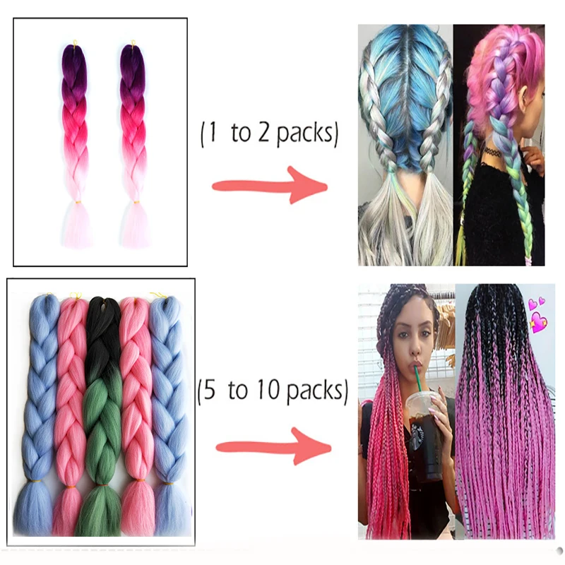 Kanekalon Jumbo Braid синтетические Омбре плетение волос Xpression волосы для косичек крючком