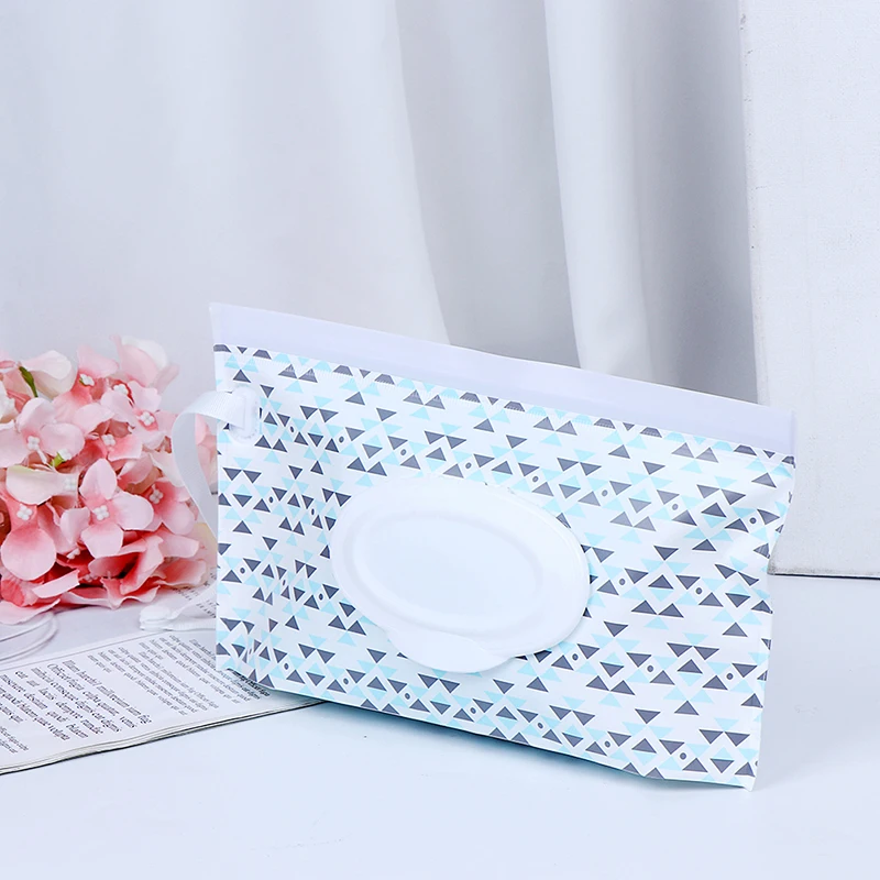 

Fashion Wipes Carrying Case Clutch and Clean Wet Wipes Bag for Stroller Cosmetic Pouch with Easy-Carry Snap-Strap