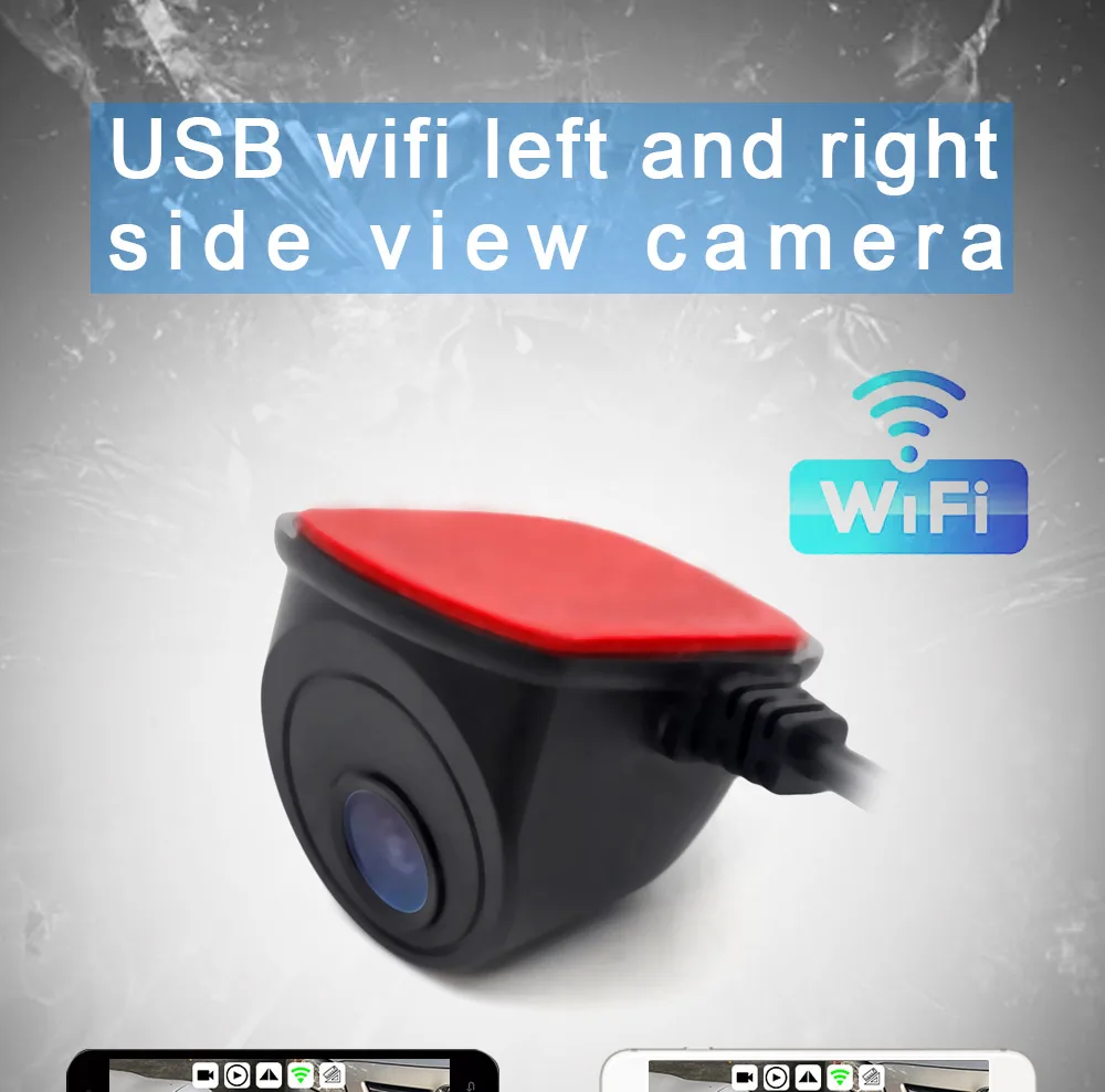 Беспроводная WiFi Автомобильная камера HD ночного видения широкоугольная камера бокового вида для IOS и Android телефон обратная парковочная камера