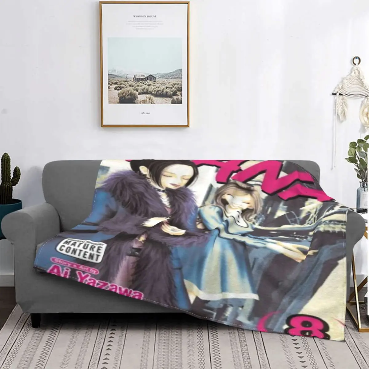 

Nana Ai Yazawa-colcha a cuadros para cama, manta a cuadros para Picnic, toalla, sofá, textil de lujo para el hogar, 2432