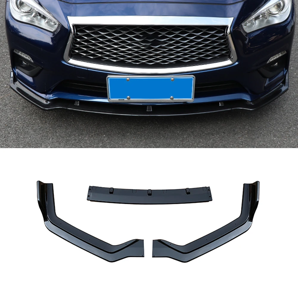 

For Infiniti Q50 2018 2019 2020 2021 Car Front Bumper Lip Splitter Plate Cover Trim Spoiler Diffuser Deflector Body Kit Canard